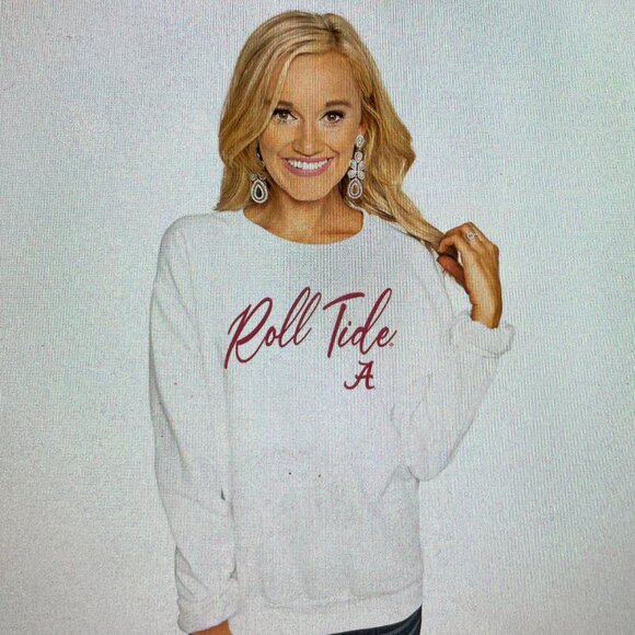 ALABAMA CRIMSON TIDE Size S "WIN THE DAY" PERFECT COZY CREW oversized SWEATSHIRT - Picture 2 of 5